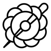 bloem haarspeldje icoon, schets stijl vector