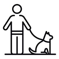 Mens wandelen hond icoon, schets stijl vector