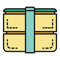 buitenshuis lunchbox icoon kleur schets vector