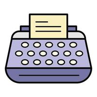 kantoor schrijfmachine icoon kleur schets vector