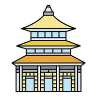 Azië tempel icoon kleur schets vector