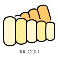 riccoli pasta icoon kleur schets vector