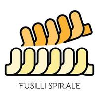 fusilli spirale pasta icoon kleur schets vector