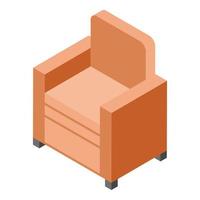 rood fauteuil icoon, isometrische stijl vector