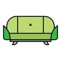 kamer sofa icoon kleur schets vector