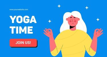 yoga tijd web bladzijde sjabloon vector