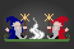 8 bit pixels een heks. kostuum halloween in vectorillustraties voor spelpictogrammen. vector