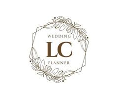 lc initialen brief bruiloft monogram logos verzameling, hand- getrokken modern minimalistisch en bloemen Sjablonen voor uitnodiging kaarten, opslaan de datum, elegant identiteit voor restaurant, boetiek, cafe in vector