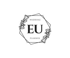 eerste EU vrouwelijk logo. bruikbaar voor natuur, salon, spa, kunstmatig en schoonheid logo's. vlak vector logo ontwerp sjabloon element.