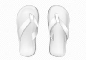 wit zomer rubber slippers voor strand of zwembad vector