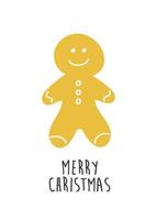 vrolijk Kerstmis groet kaart ontwerp. vector illustratie. hand- getrokken tekening van Kerstmis koekjes peperkoek Mens. nieuw jaar biscuit gember Mens.