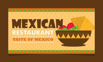 Mexicaans voedsel onderhoud bieden, web bladzijde. landen banier met promo, vector illustratie. Mexicaans restaurant.