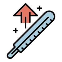 lichaam temperatuur omhoog icoon kleur schets vector