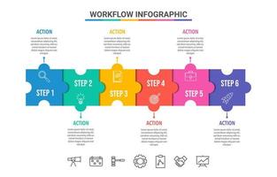 workflow infographic sjabloon vector
