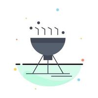 Koken bbq camping voedsel rooster vlak kleur icoon vector