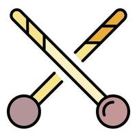 croquet sport icoon kleur schets vector