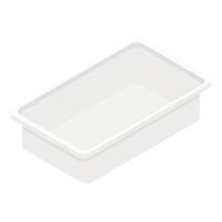 voedsel plastic doos icoon, isometrische stijl vector