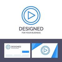 creatief bedrijf kaart en logo sjabloon video koppel Speel gebruiker vector illustratie