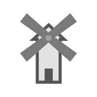 windmolen vlak grijswaarden icoon vector