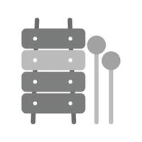 xylofoon speelgoed- vlak grijswaarden icoon vector
