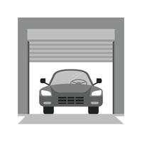 garage vlak grijswaarden icoon vector