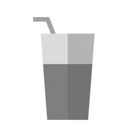 zacht drinken vlak grijswaarden icoon vector