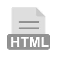 html vlak grijswaarden icoon vector