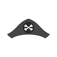 piraat hoed ii vlak grijswaarden icoon vector