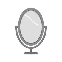 borstel en spiegel vlak grijswaarden icoon vector