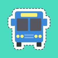 sticker lijn besnoeiing bus. vervoer elementen. mooi zo voor afdrukken, affiches, logo, teken, advertentie, enz. vector