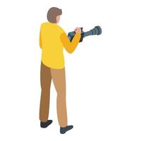 bioscoop cameraman icoon, isometrische stijl vector