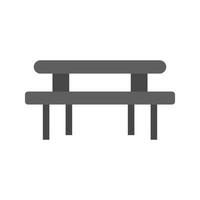 picknick van tafel vlak grijswaarden icoon vector