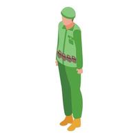 leger leger uniform icoon, isometrische stijl vector