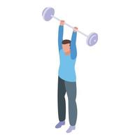 barbell inspanning icoon, isometrische stijl vector