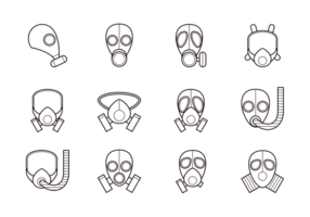 Respirator Pictogrammen Vector