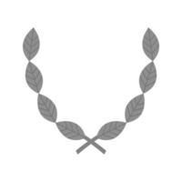 bladeren krans vlak grijswaarden icoon vector
