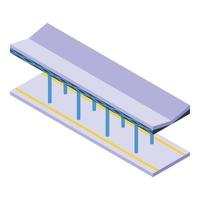 spoorweg station icoon, isometrische stijl vector