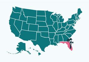 USA & Florida Staten Kaart Vector