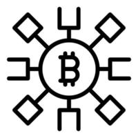 bitcoin markt icoon, schets stijl vector