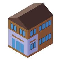 stedelijk huisje icoon, isometrische stijl vector