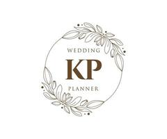 kp initialen brief bruiloft monogram logos verzameling, hand- getrokken modern minimalistisch en bloemen Sjablonen voor uitnodiging kaarten, opslaan de datum, elegant identiteit voor restaurant, boetiek, cafe in vector