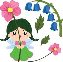 schattig tuin feeën fantasie illustratie vector clip art