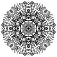 zwarte mandala voor ontwerp. mandala cirkelvormig patroonontwerp voor henna, mehndi, tatoeage, decoratie. decoratief ornament in etnische oosterse stijl. kleurboek pagina. vector