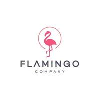 flamingo logo icoon in modieus minimaal lijn lineair stijl vector