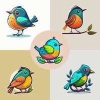 schattig weinig vogel tekenfilm dier vector illustratie voor logo of mascotte icoon