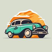 wijnoogst klassiek auto retro vector stijl illustratie