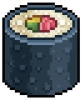 pixel kunst futomaki sushi Japans voedsel vector icoon voor 8 bit spel Aan wit achtergrond