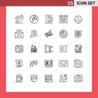 reeks van 25 modern ui pictogrammen symbolen tekens voor web internet Bluetooth smartphone winkel bewerkbare vector ontwerp elementen