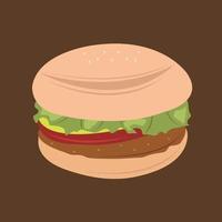 rundvlees hamburger de luxe vector illustratie voor grafisch ontwerp en decoratief element