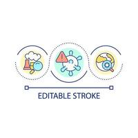 lucht verontreiniging en virussen verspreiden lus concept icoon vector